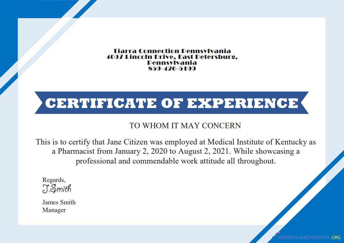 Download USA Job Experience cert Version 2 Photoshop template